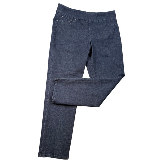 Ruby Rd. Slimming Size 14 Jeans Dark Wash Stretch Pull-On High Raise NWT - Picture 2 of 13